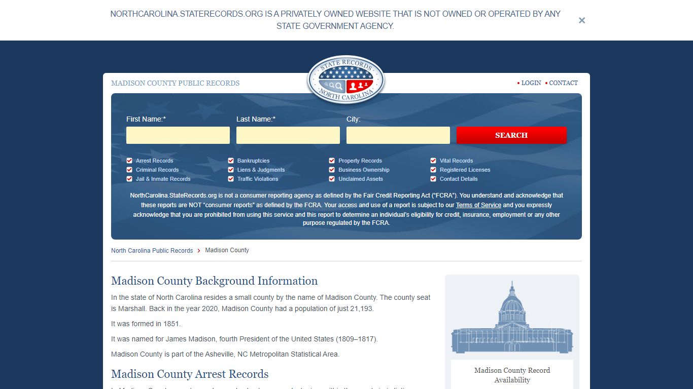 Madison County Arrest, Court, and Public Records | StateRecords.org